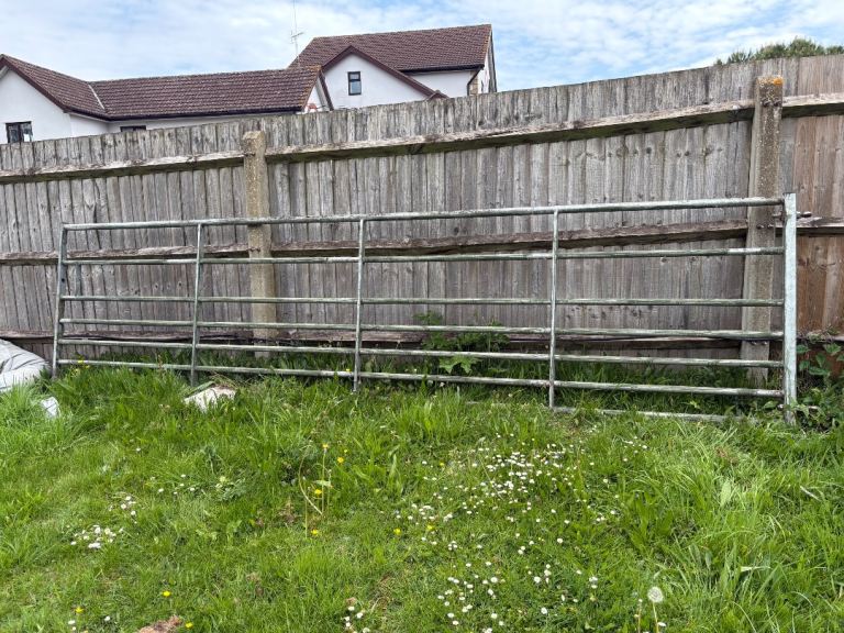 Galvanised steel field gate