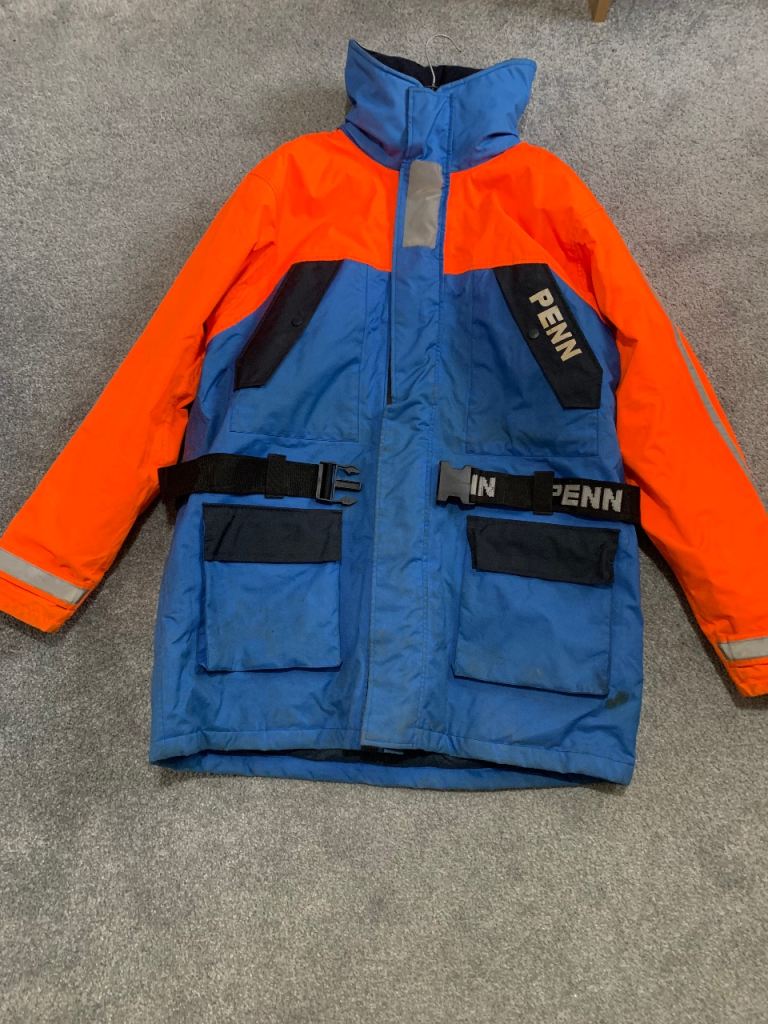 Penn buoyancy aid winter sea fishing jacket and trousers.