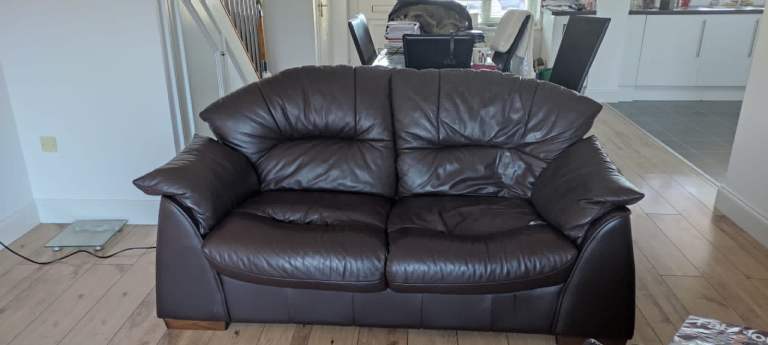 Black 2 seater leather sofa - FREE