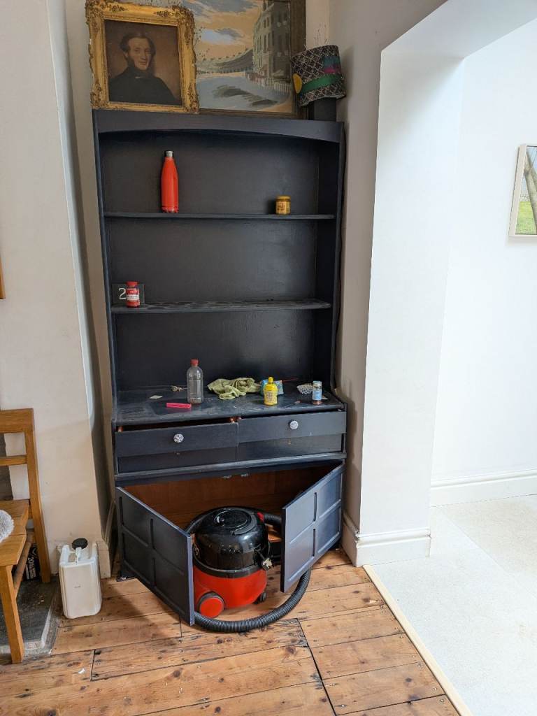Blue kitchen dresser