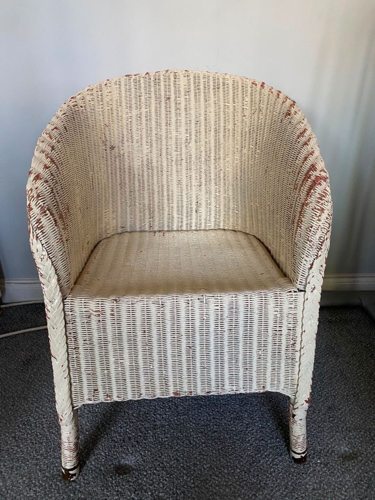 Lloyd Loom Wicker/Rattan Chairs (Pair) in white - up cycling project