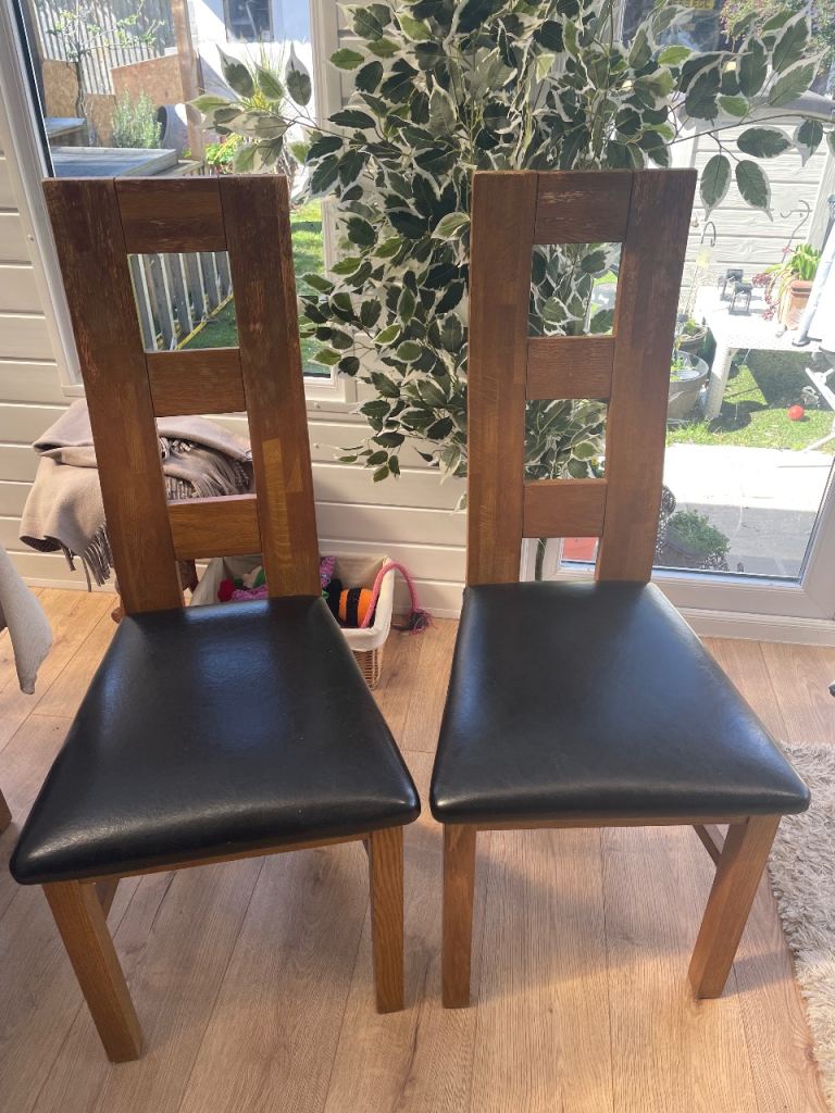 Solid oak chairs 