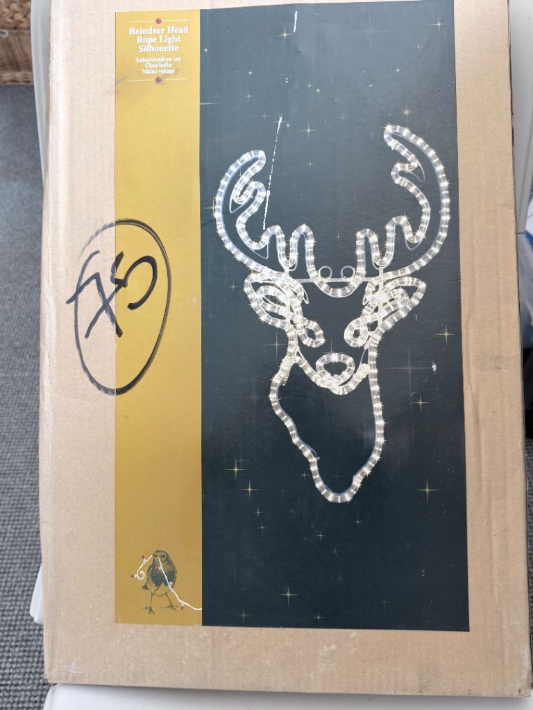 Reindeer and Christmas rope light silhouette