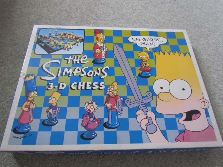 VINTAGE BOARD GAME  THE SIMPSONS 3 D CHESS   VGC