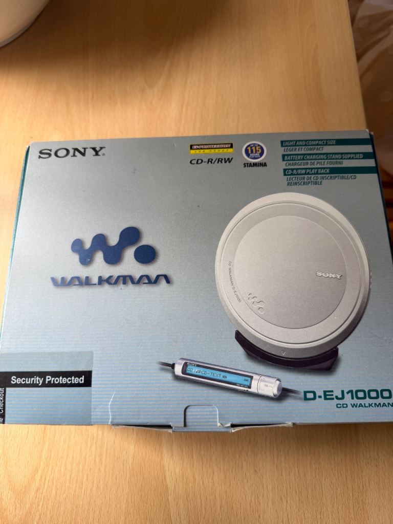 SONY WALKMAN D-EJ1000 Silver Portable CD Player JP Working - Excellent+