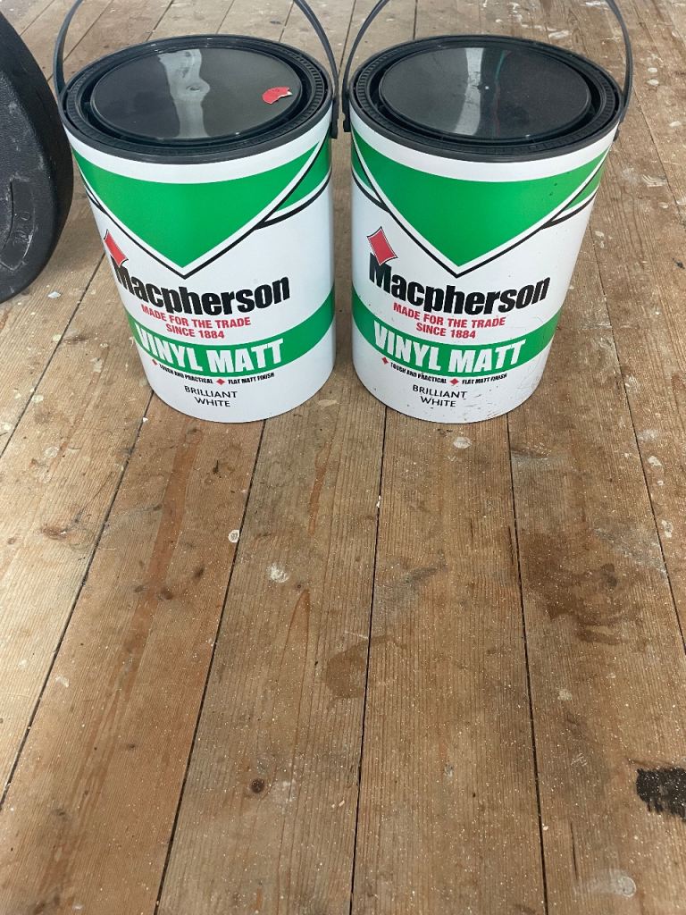 2 Tins White Paint 10L - New 