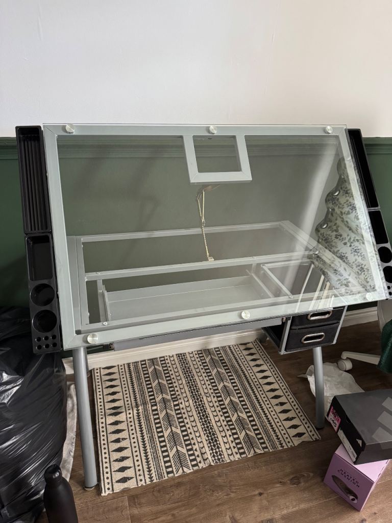 Glass Top Art Desk