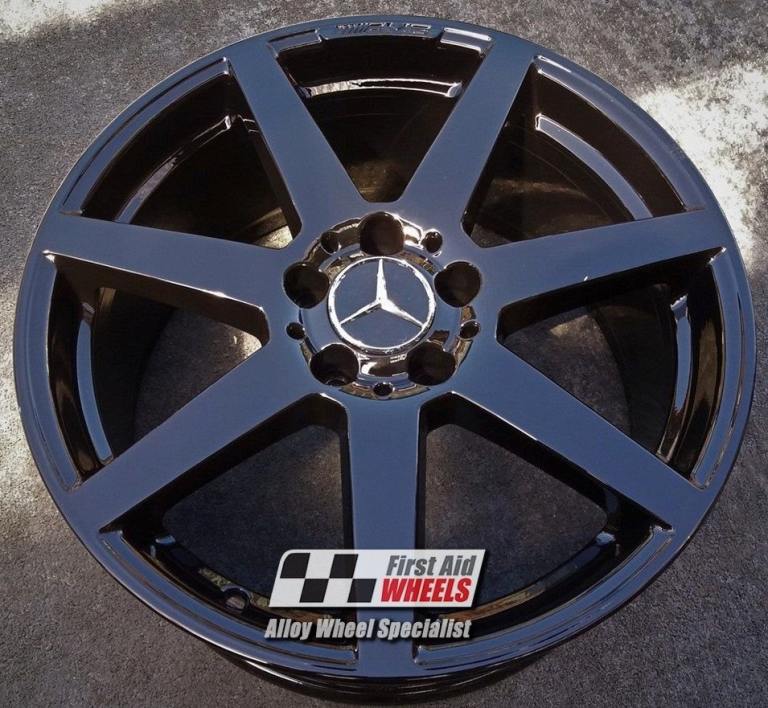 MERCEDES C CLASS W204 1x 18'' GENUINE AMG GLOSS BLACK REAR ALLOY WHEEL S244BGR