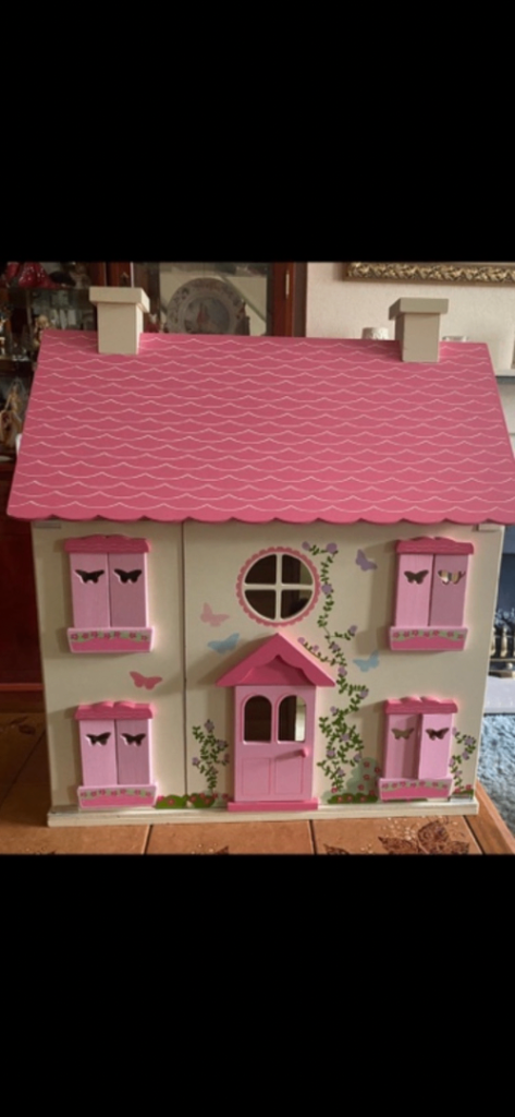 Lovely Wooden Dolls House with Furniture and Dolls