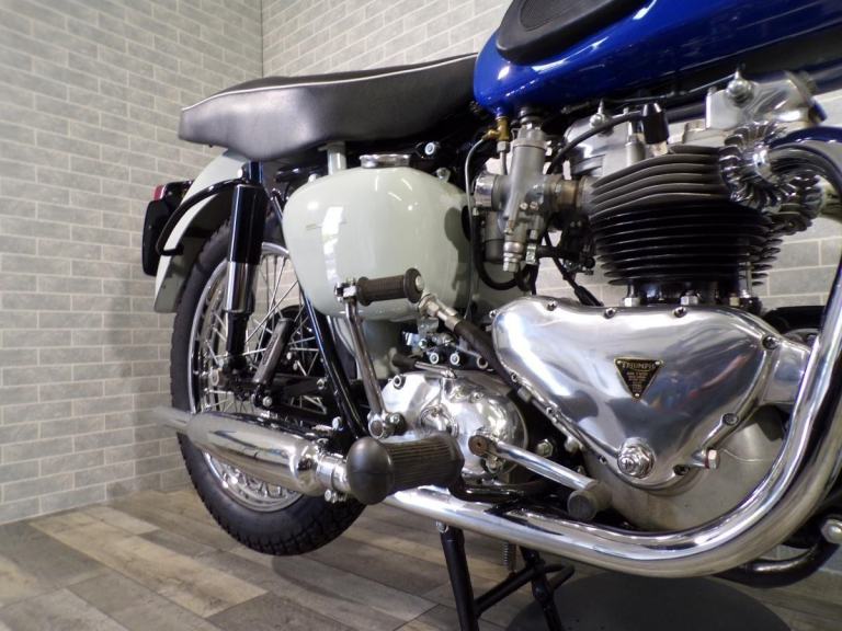 1959 TRIUMPH T120 BONNEVILLE Royal Blue Pearl Grey Fully Restored Rare Exclus...