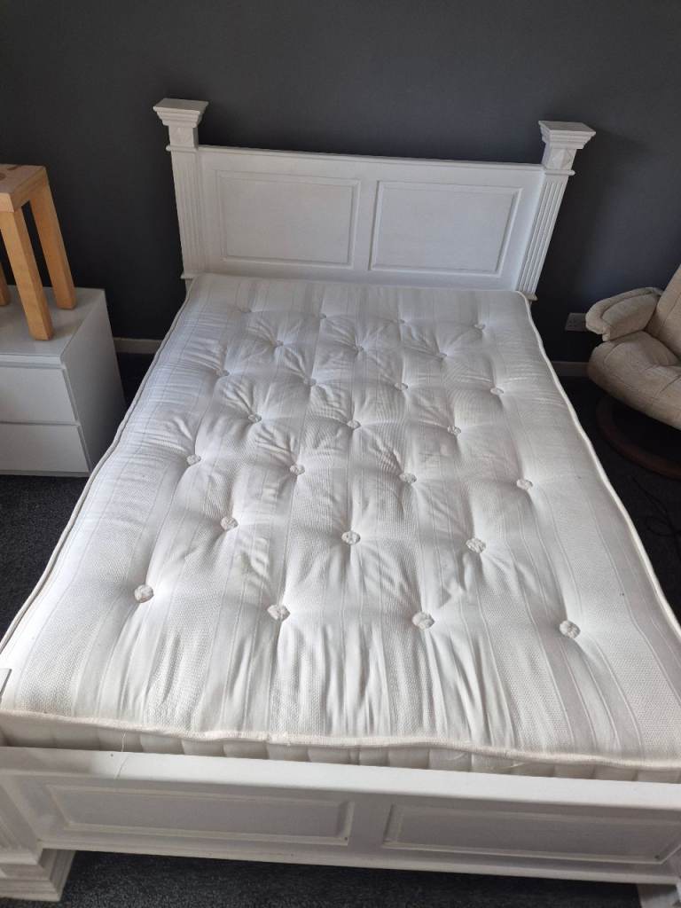 Double cherry wood bed and dreams matress