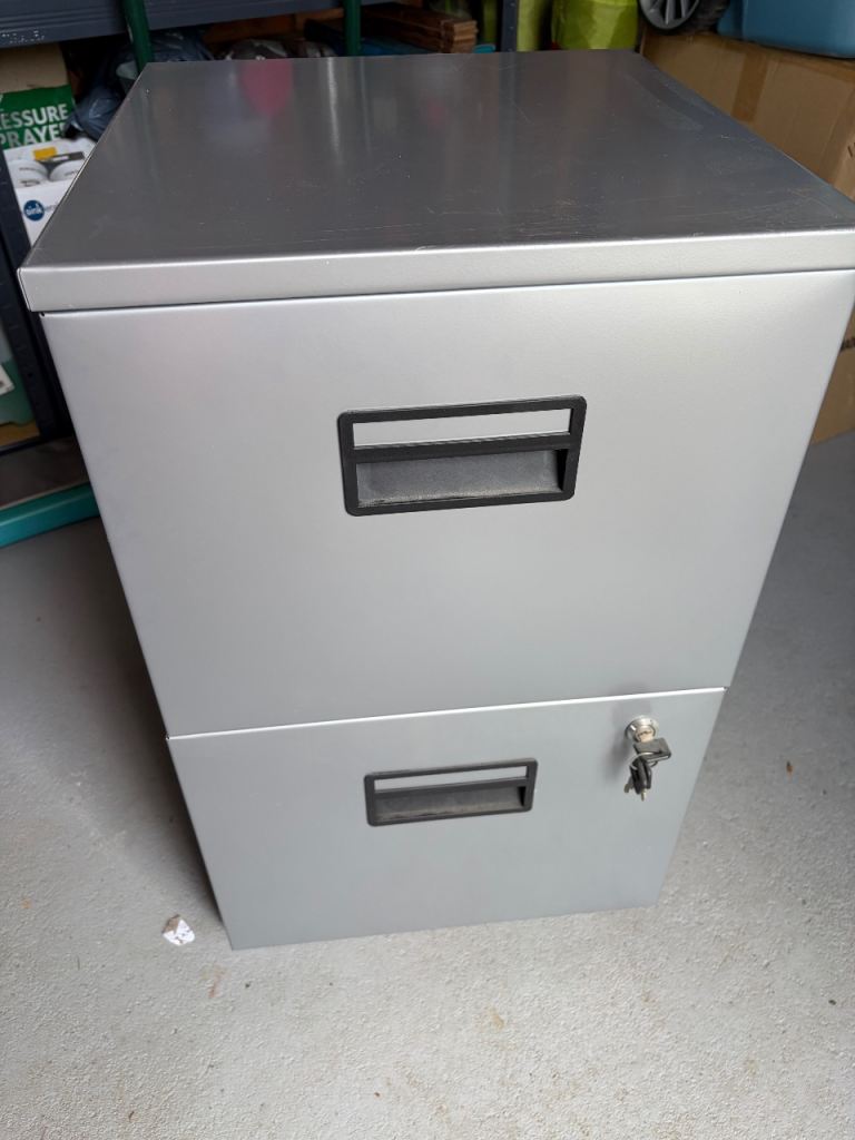 Two-Drawer Metal Filing Cabinet with Lock