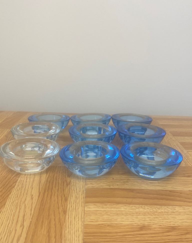 Glass tea light candle holders . 