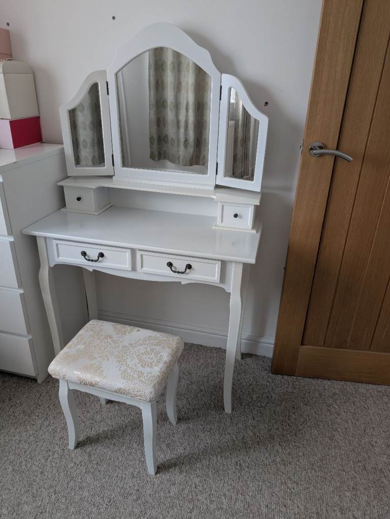 White dressing table with stool - £50 ONO