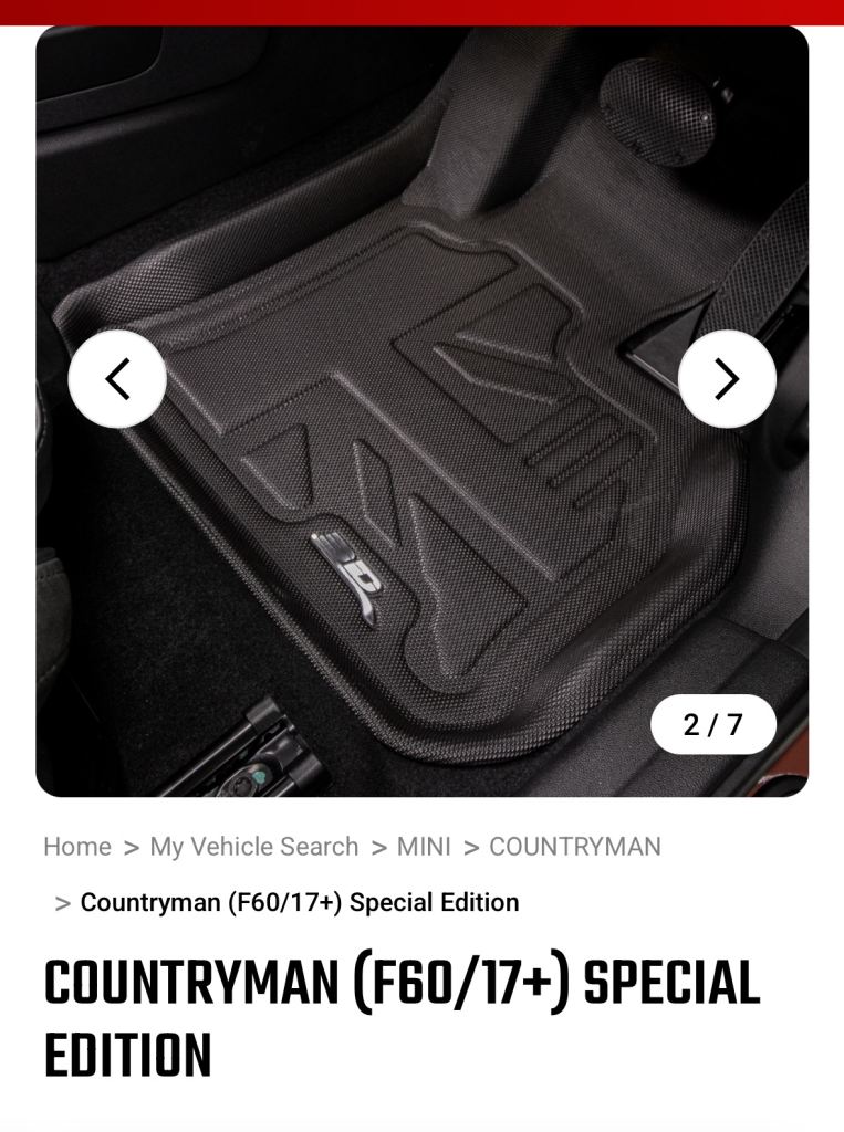 3D car mats mini countryman f60