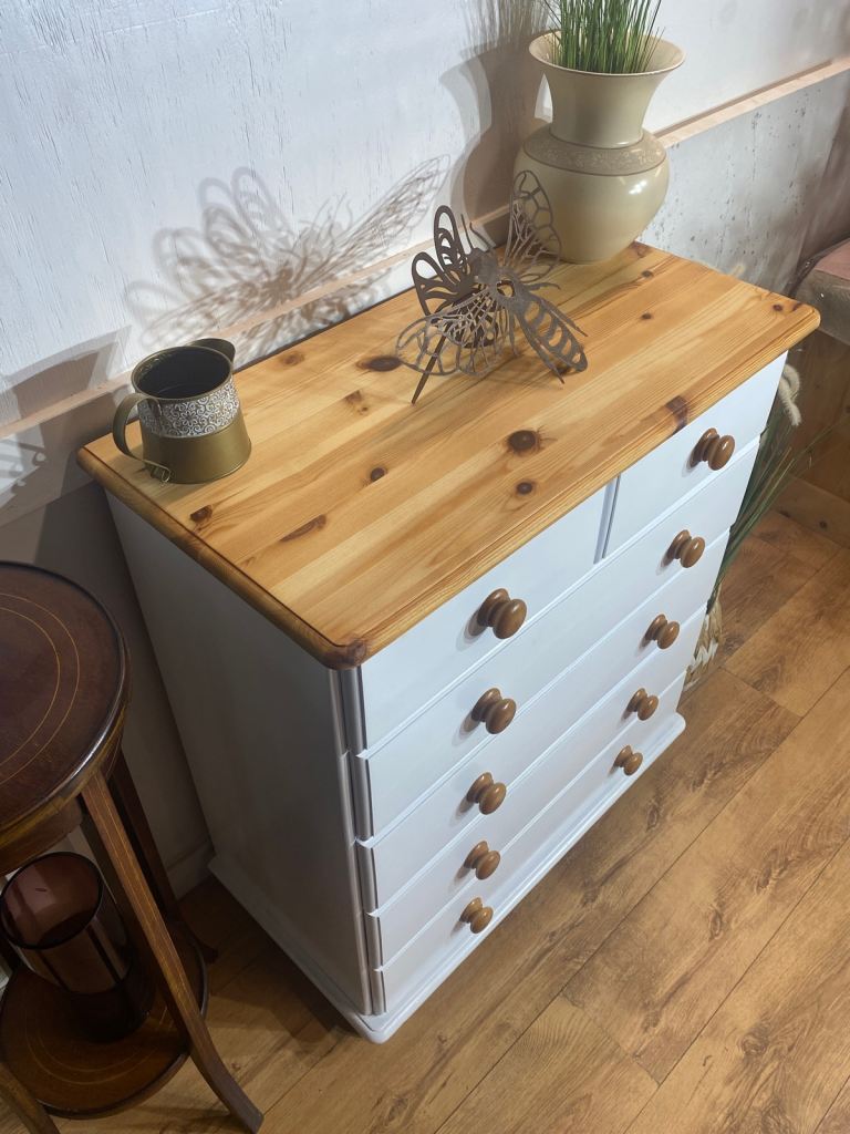 Solid pine chest of drawers