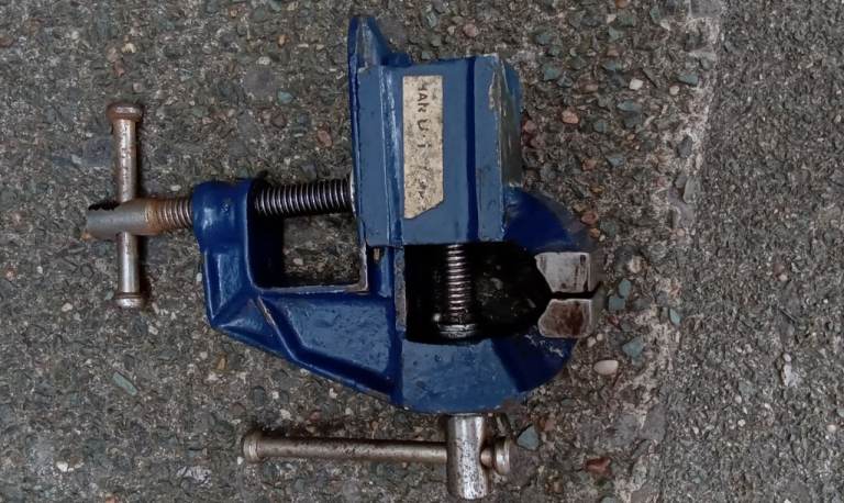 Small Blue Bench Vice - Fair Condition