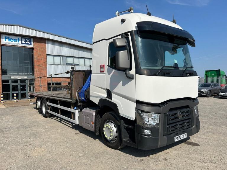 RENAULT T RANGE 380 26 TONNE *EURO 6* FLATBED/CRANE 2021 – FN70 CCV