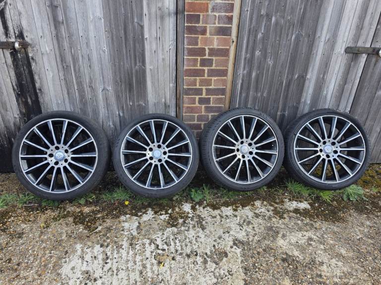 Genuine MERCEDES BENZ C CLASS 19” Turbine AMG ALLOY WHEELS & Tyres 5x112 w205 x4