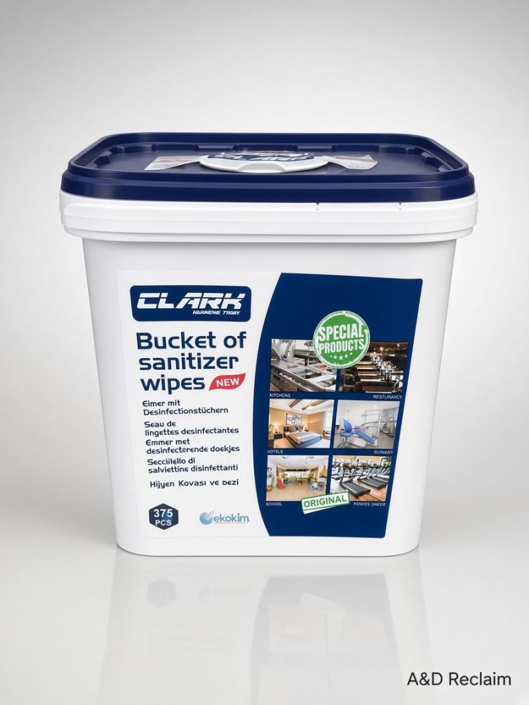 New CLARK Bucket of Sanitizer Wipes - 375 pcs