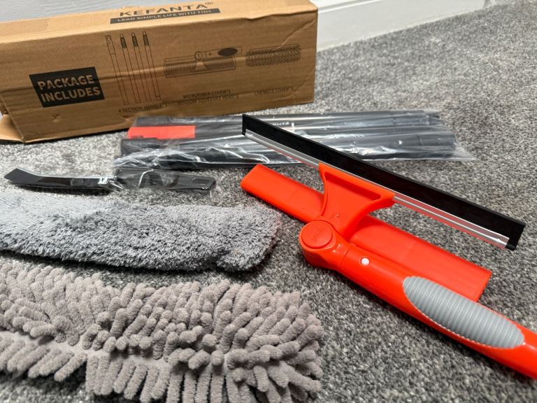 4 pole section Window Cleaner Equipment Glass Cleaning Squeegee home set covers 