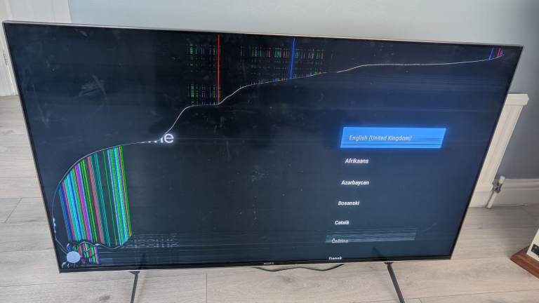 Sony KD-55XH9505 55" TV, Spares Or Repairs, Screen Broken, with stand and remote