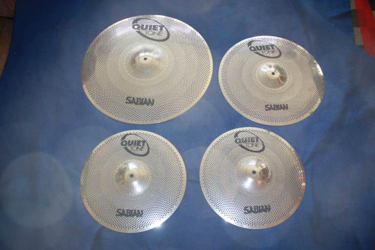 image for Sabian Quiet Tone Cymbal Set ~ QTPC503 ~ 14in Hi Hats 16in Crash and 20in Ride ~ As New ~ £225 ono