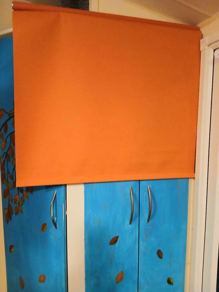 Thermal Blackout Roller Blind 90 Wide, 160 Drop in Burnt Orange, Can Cut to Size