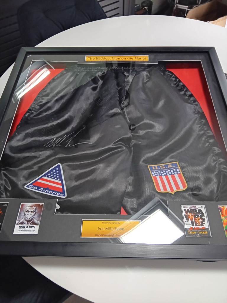 Signed tyson framed  shorts certificated 