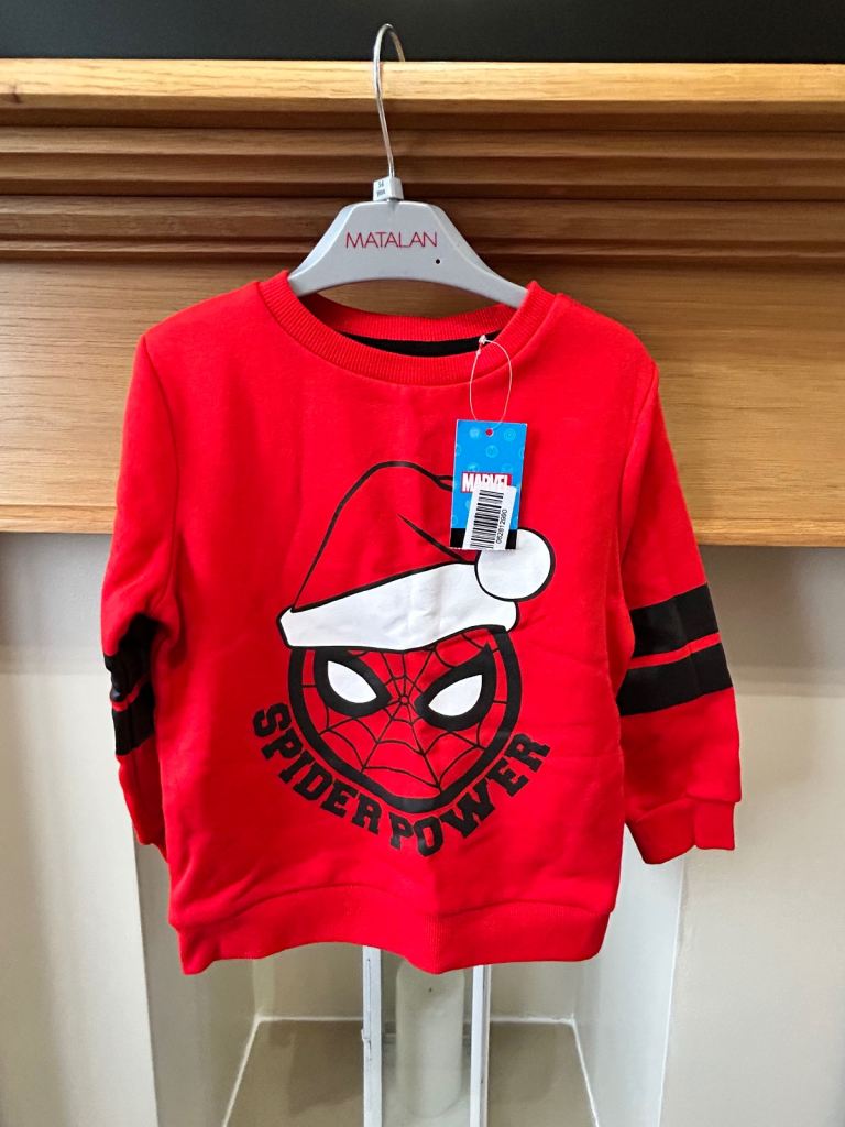 Spiderman Christmas Jumper Age 3-4 