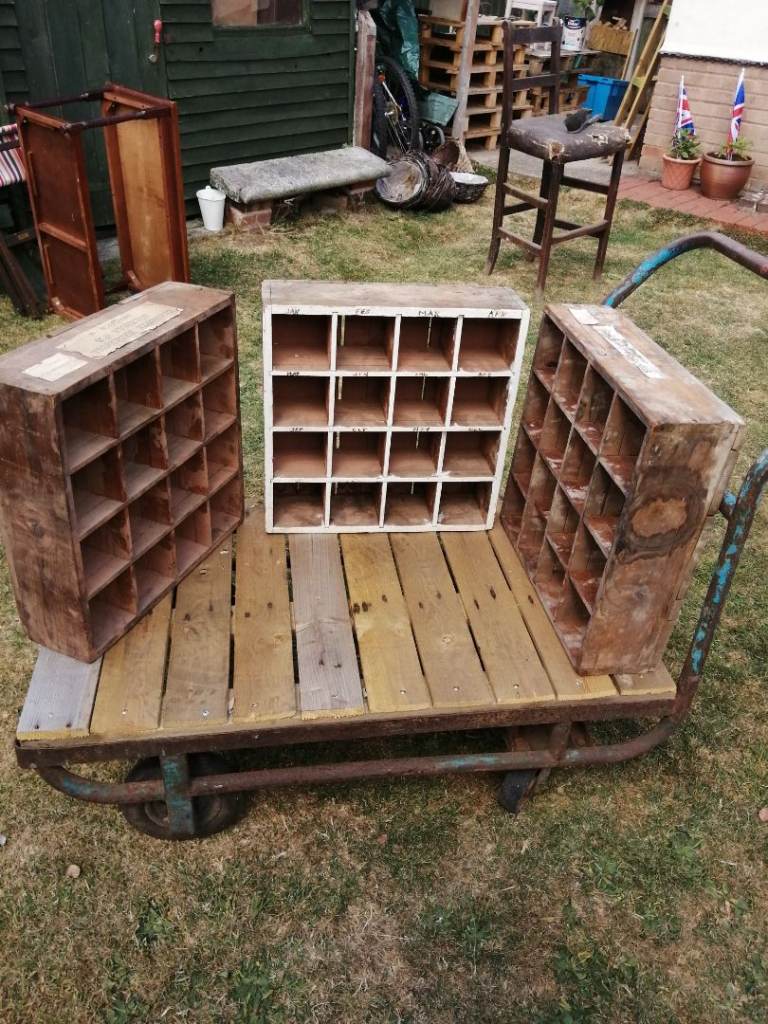 Vintage Wooden Pigeon Hole Units - Storage