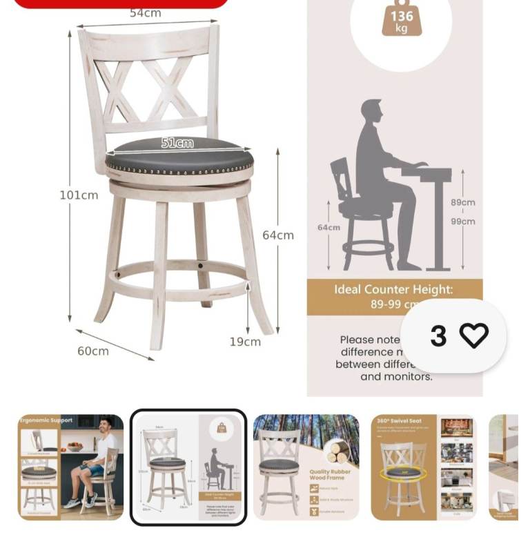 Brand New Set of 2 Swiveling Bar Seats
