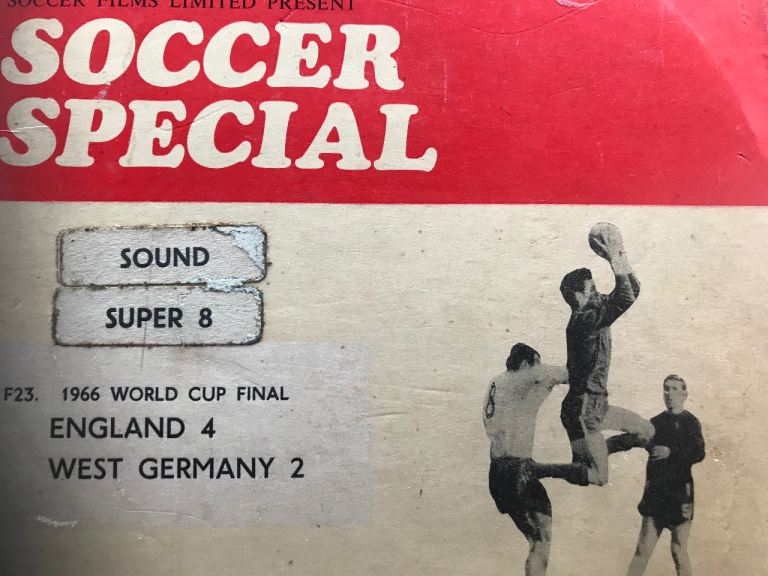 Vintage Super 8 cine film in original packaging of 1966 World Cup final England v W Germany