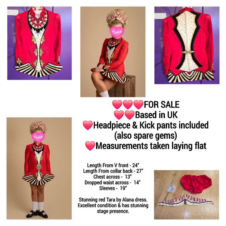 Stunning Red Tara by Alana Irish Dancing Dress – Excellent Condition