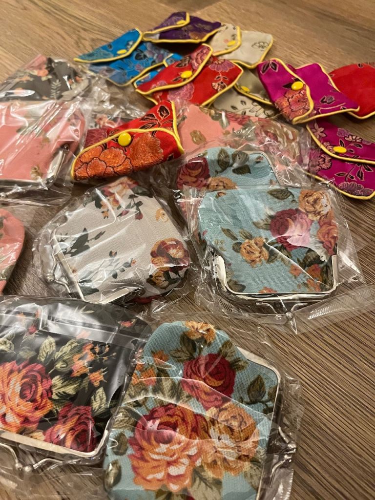 Job Lot – Vintage Style Floral Coin Purses / Small Pouches – Brand New