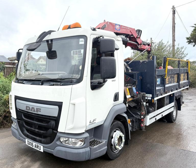 2016 DAF LF45.180 4X2 GRAB HMF 735 CRANE CLAMSHELL BUCKET MANUAL 3 SEATS EURO-6
