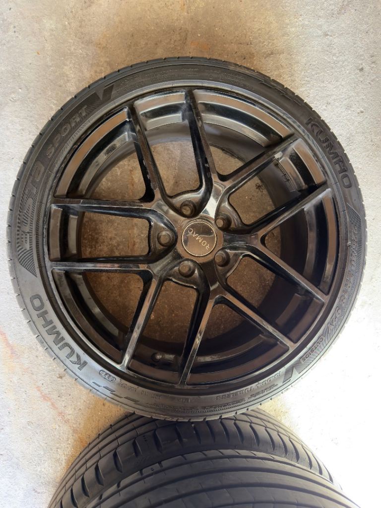 Full set of Black Romac Diablo 18inch alloys with brand new tyres