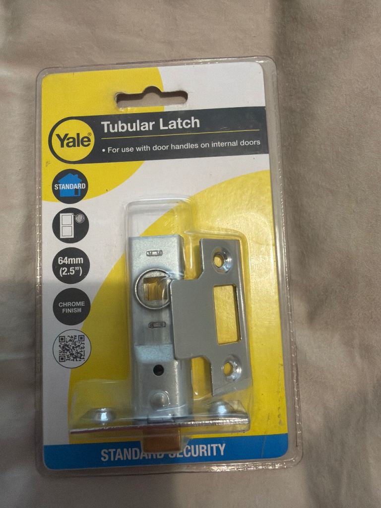 NEW Yale Tubular Latch 64mm Chrome Finish for Internal Doors