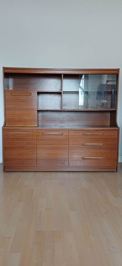 Wooden Sideboard with Display Cabinet – Good Condition