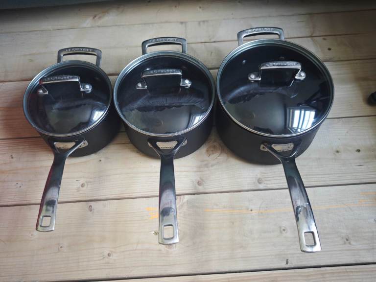 Le Creuset Saucepan with Lid – Black, Fair Condition