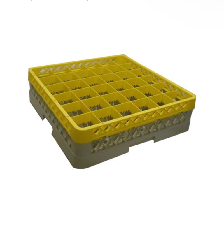Plastic Glass Washer Racks - Yellow and Grey