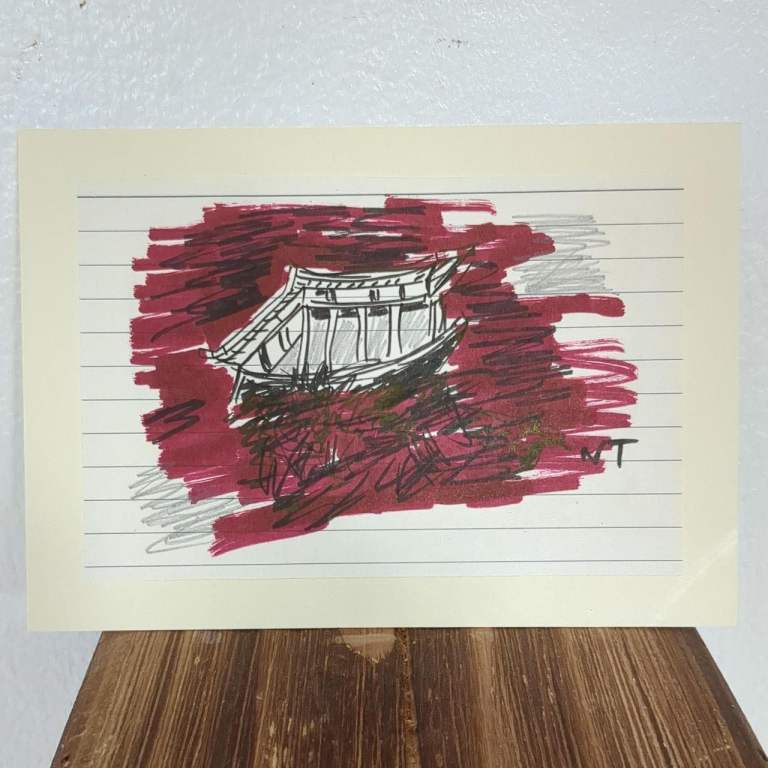 Original drawing on paper 'Looking Up At night' 