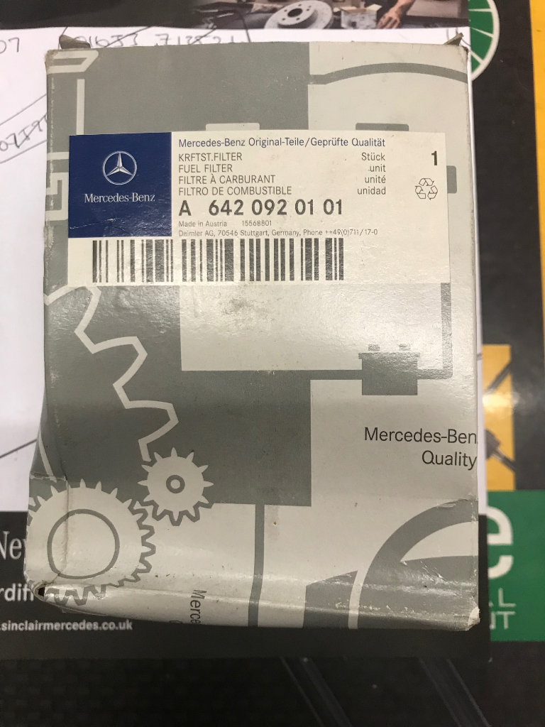 Mercedes sprinter fuel filter ,genuine