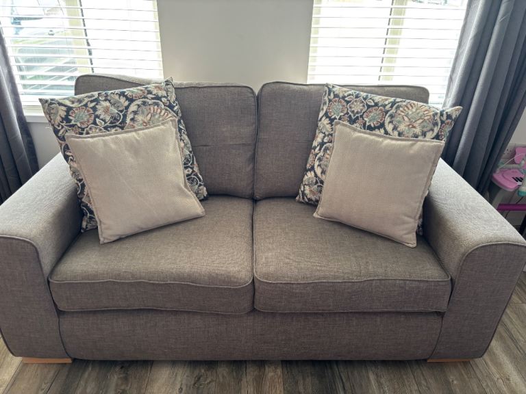 Grey fabric sofa (3, 2 & 1 seater)