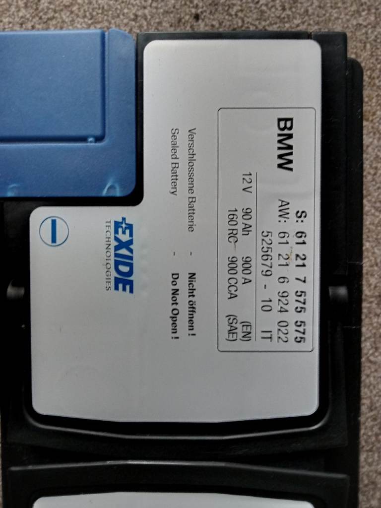 Exide 12 volt BMW battery 