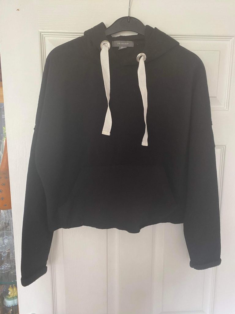 Size 12 short black sweat top hoody. VGC. £4. Torquay or can post.