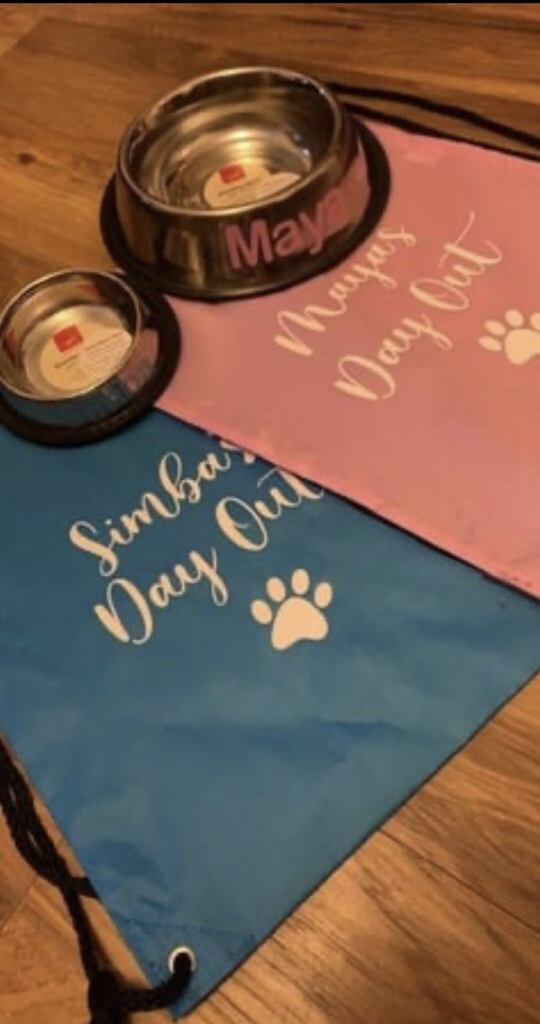 Personalised fur baby travel bag and bowl*made to order