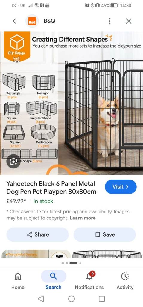 Yaheetech 6 panel play pen