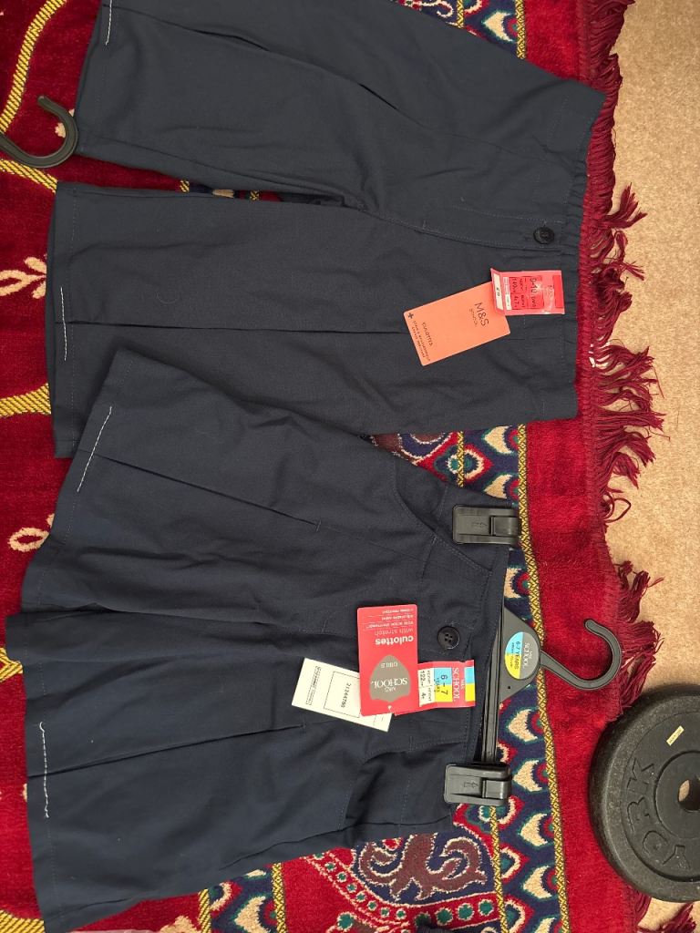 M&S Kids Navy School culottes/ skorts 6 & 9 yrs - New with Tags
