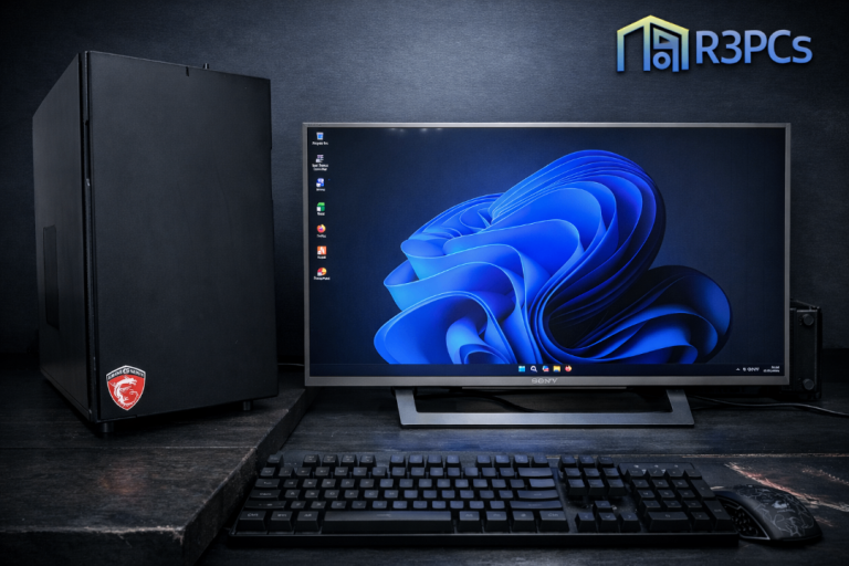 GAMING PC MSI i7 6700k GTX 1080ti 8GB 256GB NVME SSD 750GB SSD 16GB RAM 27" MONITOR RGB COD FORTNITE